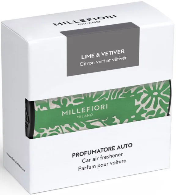 Millefiori Milano Vůně do auta Textil Floral Lime & Vetiver - zelená
