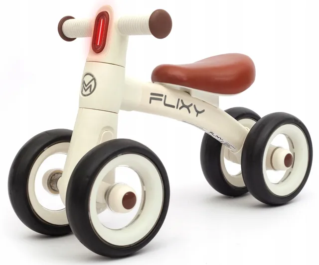 Milly Mally Dětské odrážedlo FLIXY s LED světlem a EVA koly (12–36 měsíců), cream