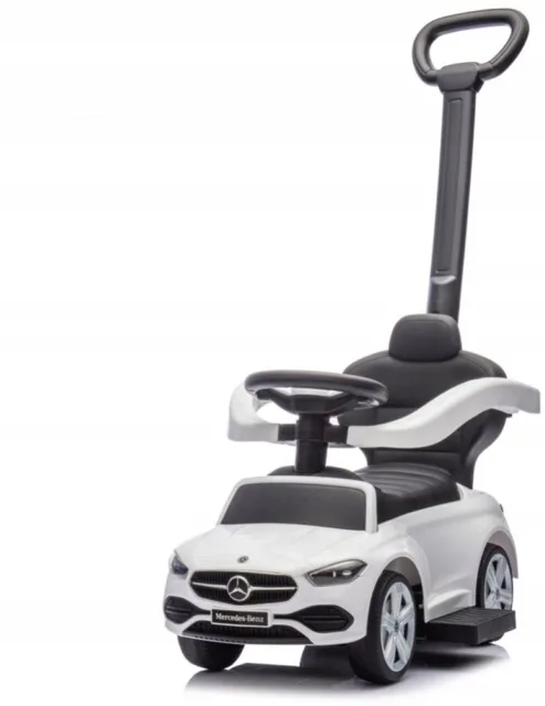 Milly Mally Dětské odrážedlo Mercedes C-Class s vodicí tyčí - bílé
