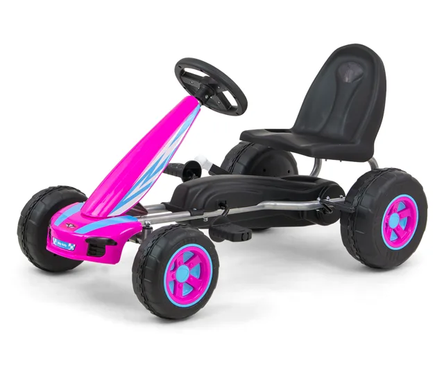 Milly Mally VIPER – dětská šlapací motokára (gokart) s ruční brzdou - růžová