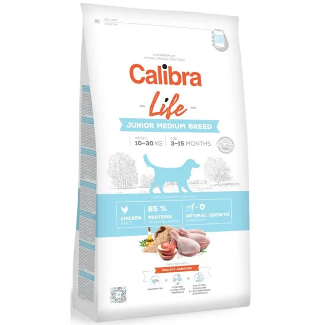 Minimální trvanlivost do 20.1. 2026: Calibra Dog Life Junior Medium Breed Chicken 2,5 kg | P59308