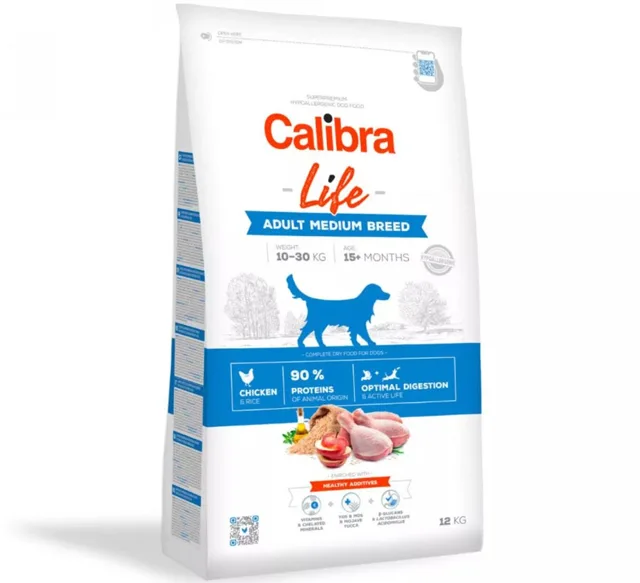 Minimální trvanlivost do 29.5. 2026: Calibra Dog Life Adult Medium Breed Chicken 12 kg | P59332