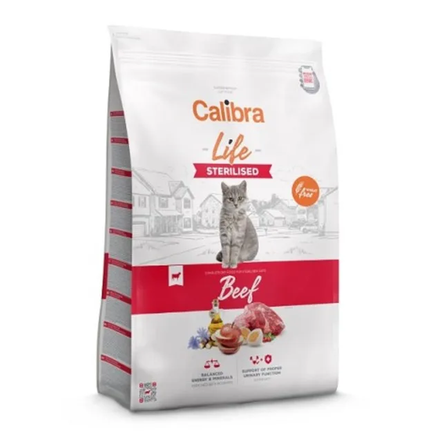 Minimální trvanlivost do 4.6. 2026: Calibra Cat Life Sterilised Beef 6 kg | P59662