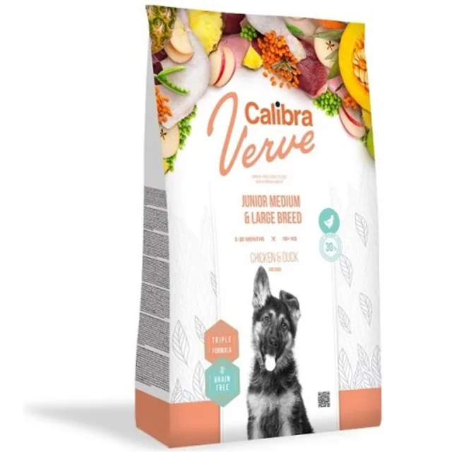 Minimální trvanlivost do 5.9. 2026: Calibra Dog Verve GF Junior Medium & Large Chicken & Duck 2 kg | P59636
