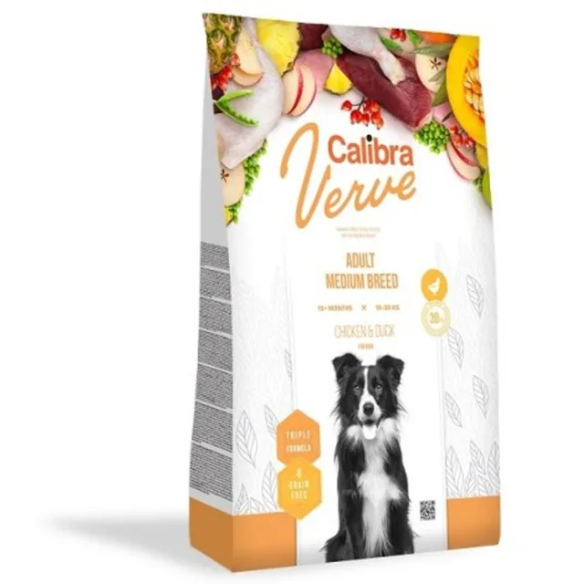 Minimální trvanlivost do 7.4. 2026: Calibra Dog Verve GF Adult Medium Chicken & Duck 12 kg | P59300