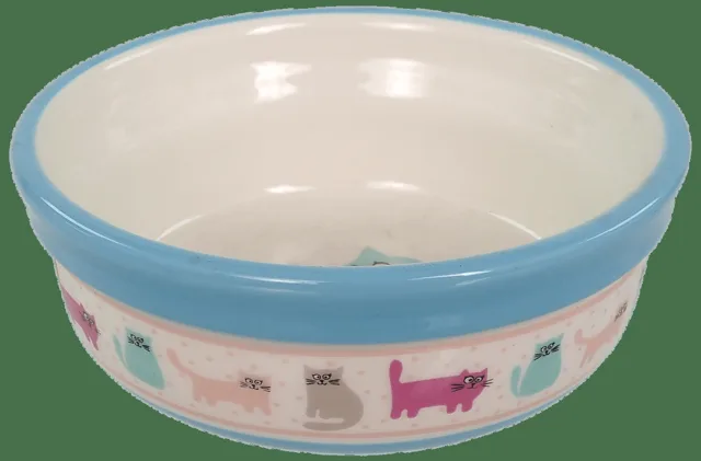 Miska Magic Cat keramická barevné kočky bílá 0,3l