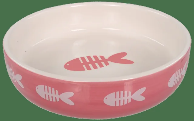Miska Magic Cat keramická potisk ryba růžová 0,26l