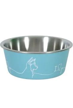 Miska nerez pes Love Dog 1,7l modrá Zolux
