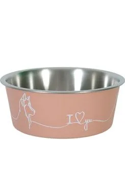 Miska nerez pes Love Dog 750ml růžová Zolux