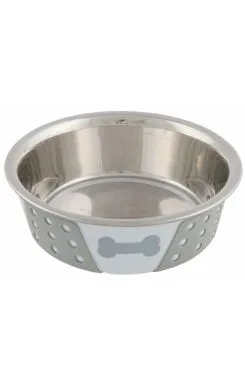 Miska nerez se silikon pláštěm bílošedá 0,4l 14cm Trixie