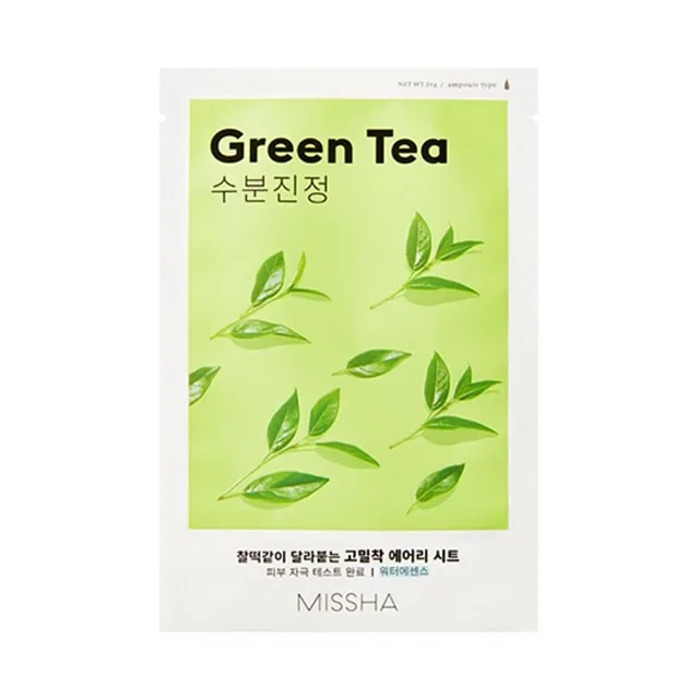 MISSHA Airy fit sheet mask green tea plátýnková maska 19 g