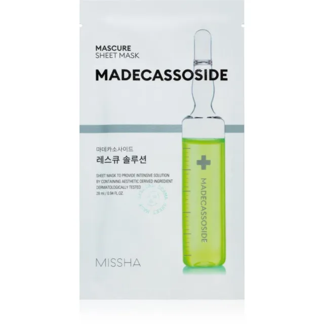Missha Mascure Madecassoside pečující plátýnková maska pro citlivou a podrážděnou pleť 28 ml