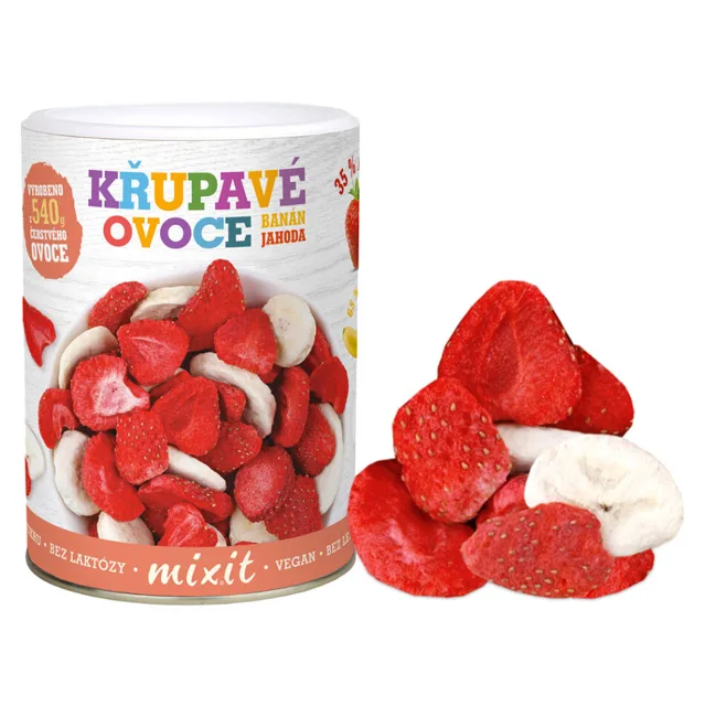 MIXIT Banán Jahoda - křupavé ovoce 80 g