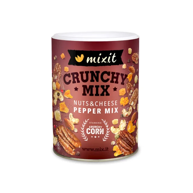 MIXIT Crunchy mix sýr, crunchy corn a oříšky s barevným pepřem 300 g