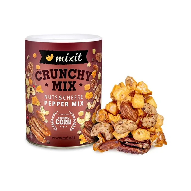 MIXIT Crunchy mix sýr, crunchy corn a oříšky s barevným pepřem 300 g
