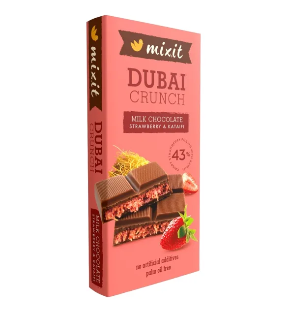 Mixit Dubajská čokoláda s jahodovou náplní 70 g