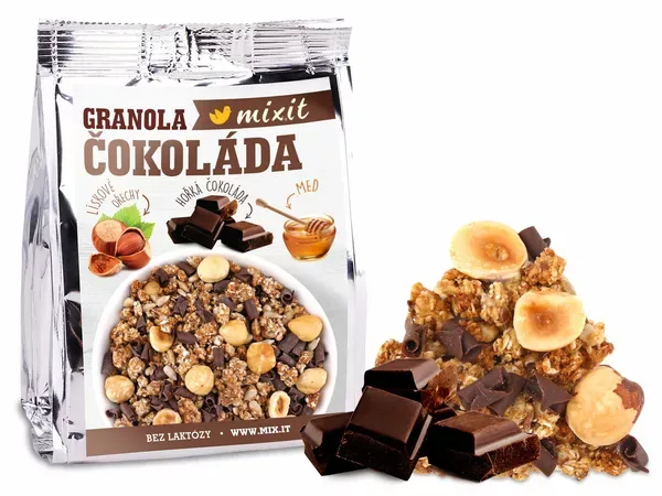 Mixit Granola z pece do kapsy - čokoláda + lískové ořechy 70 g