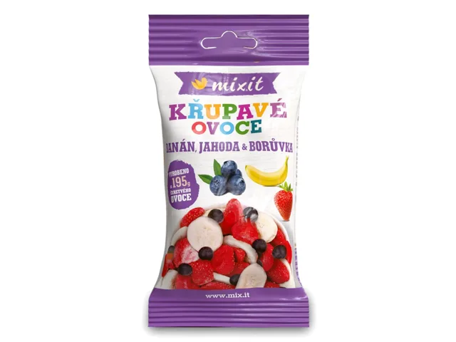 Mixit Křupavé ovoce do kapsy Banán, jahoda a borůvka 23 g