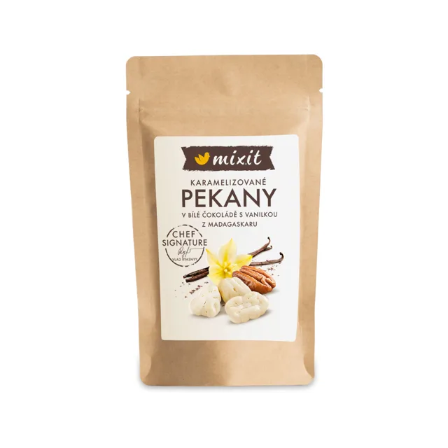 MIXIT Pekanové ořechy v bílé čokoládě s madagaskarskou vanilkou 100 g