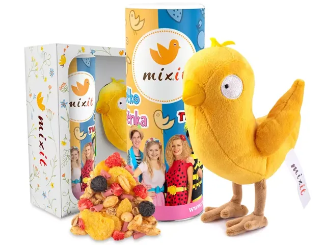Mixit Štístko a Poupěnka a plyšák pták Mixiťák Dárkové balení