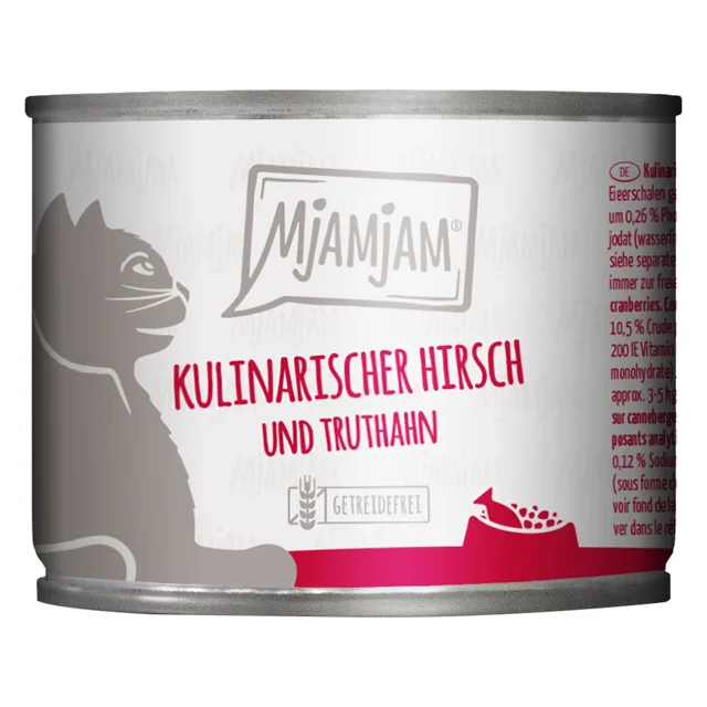 MjAMjAM 6 x 200 g - kulinářský jelen a krocan s čerstvými brusinkami