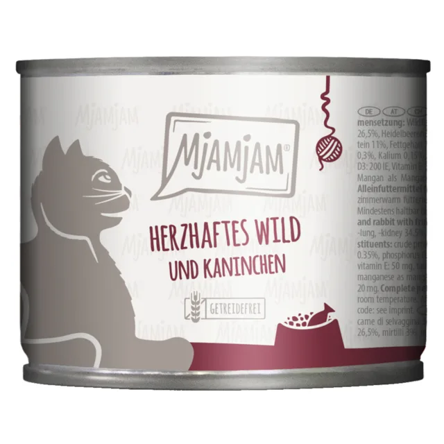 MjAMjAM 6 x 200 g - sytá zvěřina a králík s borůvkami