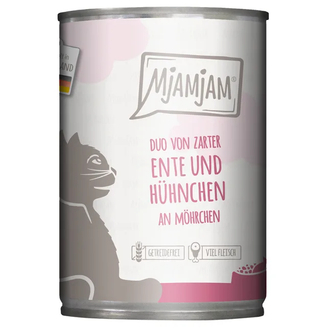 MjAMjAM Duo 6 x 400 g - kachní a kuřecí s mrkví