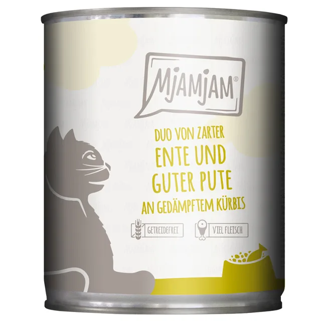 MjAMjAM Duo 6 x 800 g - kachní a krůtí s dýní