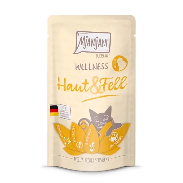 MjAMjAM Wellness 12 x 125 g - kůže a srst- kuřecí