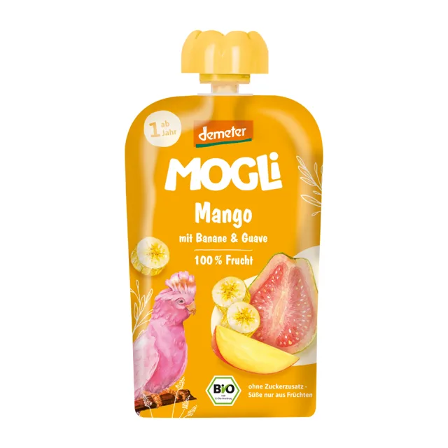 MOGLi BIO Mangová kapsička banán a guava 100 g