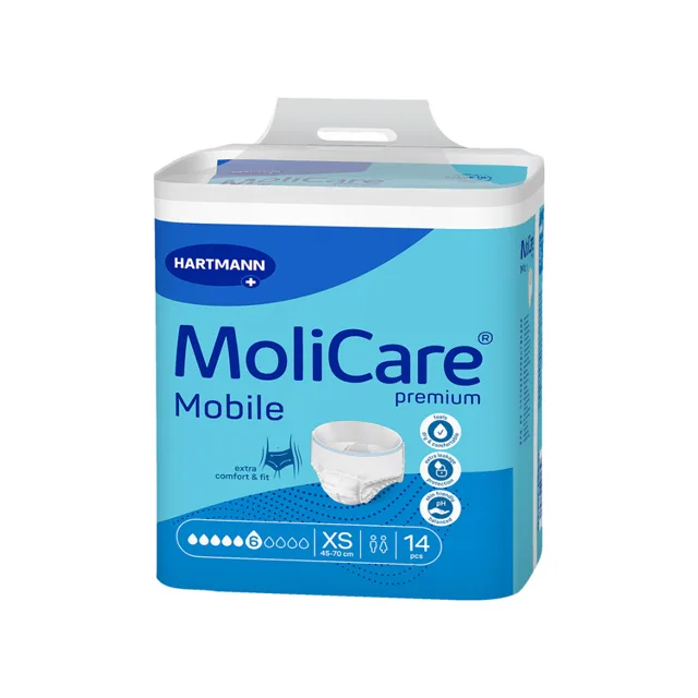 MoliCare Mobile 6 kapek vel. XS natahovací kalhotky 14 ks
