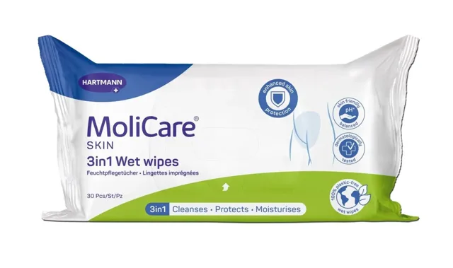 MoliCare Skin Vlhčené ubrousky 3v1 30 ks