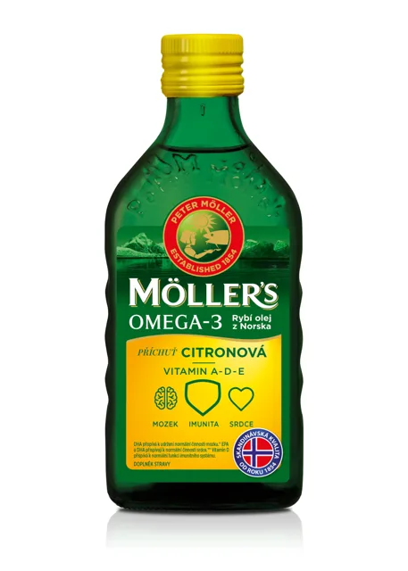 Möller's Omega 3 olej citronová příchuť 250 ml