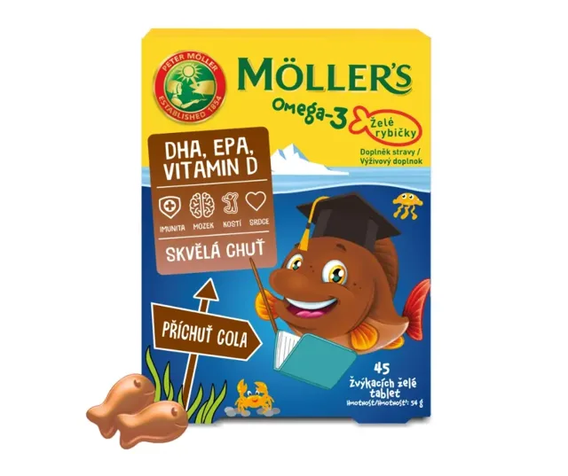 Mollers Omega-3 želé rybičky Cola 45 tablet