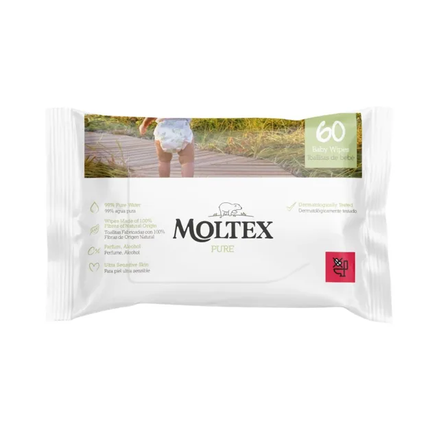 Moltex Pure EKO vlhčené ubrousky na bázi vody 60 ks