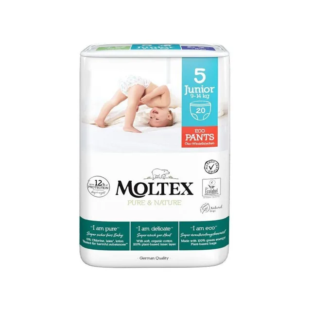 Moltex Pure & Nature Junior 9-14 kg plenkové kalhotky 20 ks