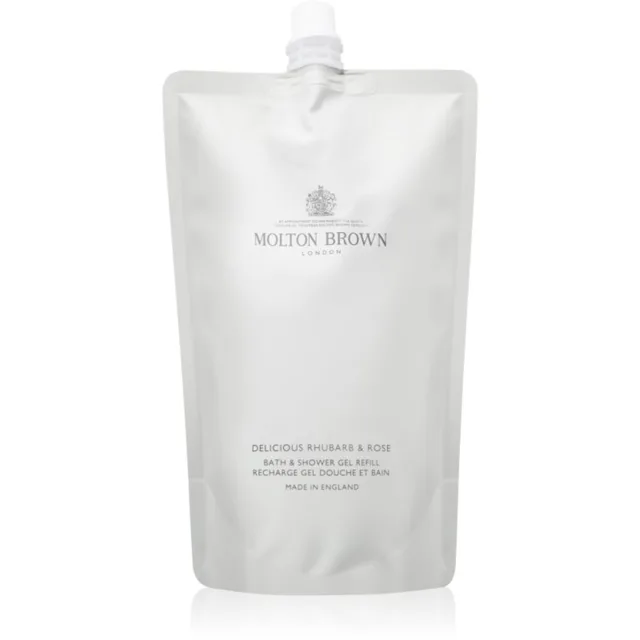 Molton Brown Rhubarb & Rose sprchový a koupelový gel – náhradní náplň 400 ml