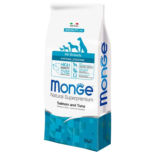 Monge Natural Superpremium pro všechna plemena Hypoalergenní losos a tuňák - 2 x 12 kg
