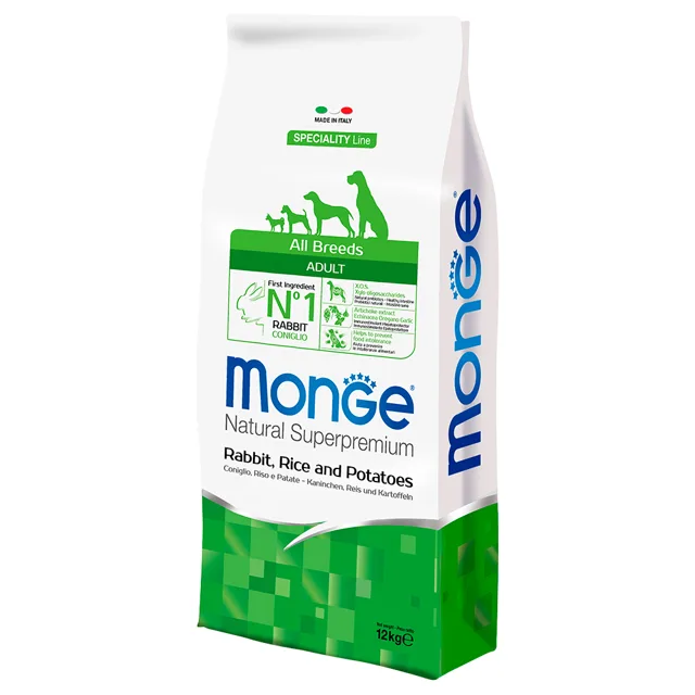 Monge Superpremium králík, rýže a brambory - 2 x 12 kg