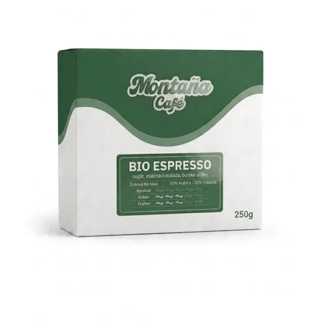 Montaña Café Bio Espresso zrnková káva 250 g