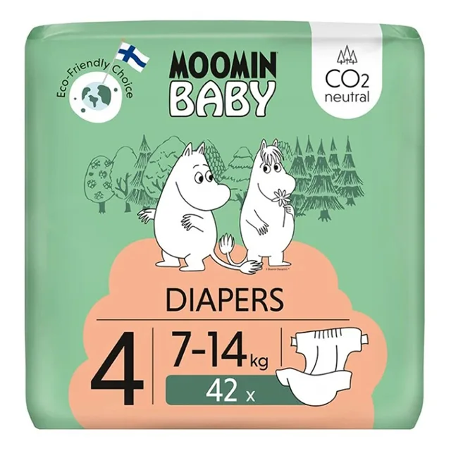 MOOMIN BABY 4 Eko pleny maxi 7–14 kg 42 kusů