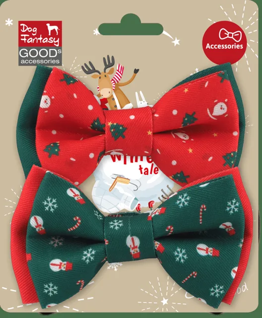 Motýlek Dog Fantasy Winter Tale vánoční 2ks