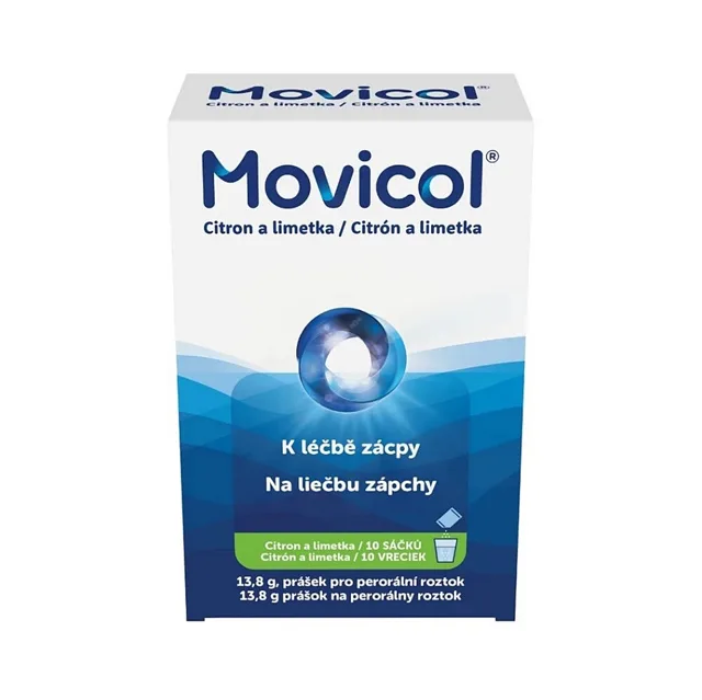 MOVICOL k léčbě zácpy citrón + limetka 13,8 g 10 kusů
