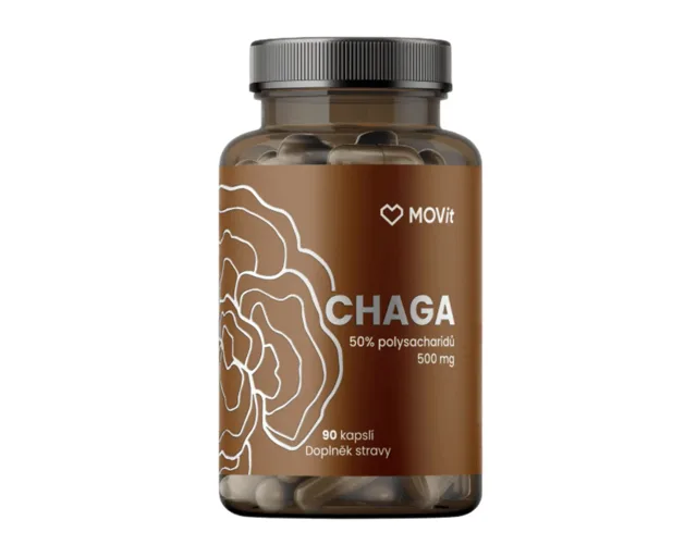 MOVit Chaga 50% polysacharidů 500 mg 90 kapslí