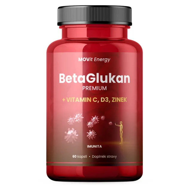 MOVIT ENERGY BetaGlukan 350 mg + vitamin C + D3 + zinek premium 60 kapslí