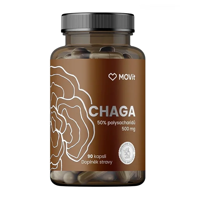 MOVIT ENERGY Chaga 50 % polysacharidů 500 mg 90 kapslí