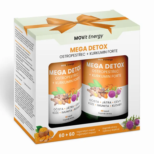 MOVit Energy Dárkové balení Ostropestřec + Kurkumin Forte 60 + 60 veganských kapslí