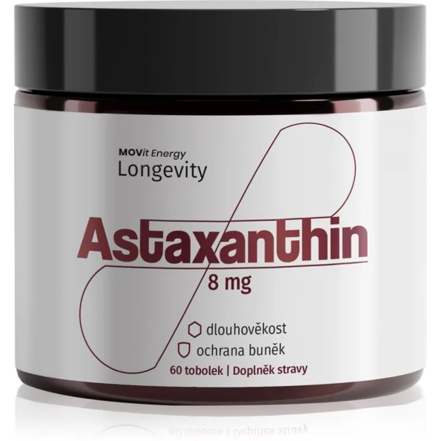 Movit Energy Energy Astaxanthin 8 mg Dlouhověkost tobolky pro udržení energie a kognitivní výkonnosti 60 cps
