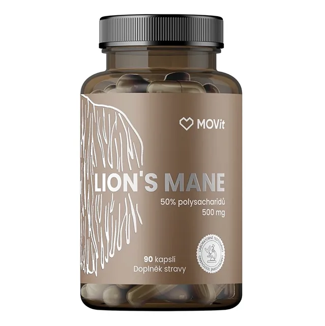 MOVIT ENERGY Hericium lion's mane 50% polysacharidů 500 mg 90 kapslí