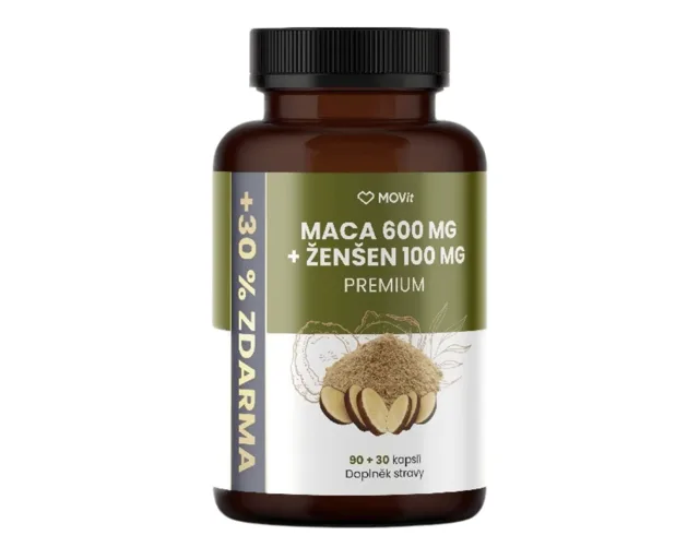 MOVit Energy Maca 600 mg + Ženšen 100 mg 120 kapslí